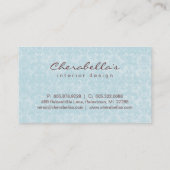 Damassé bleue 1 carte de visite de spa de salon de (Dos)