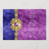 damassé bleue pourpre de menu bling (Dos)