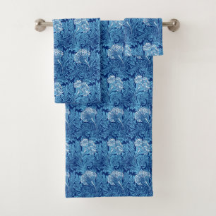 Damassé, cobalt et bleu-clair Jacobean de fleur