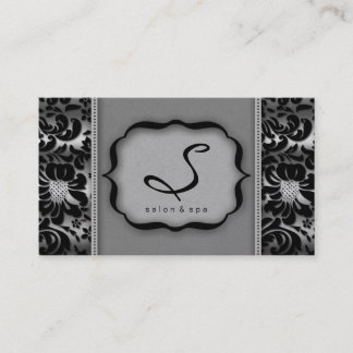 Damassé d'argent de carte de visite de spa de
