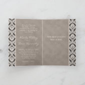 Damassé de beige de carte de voeux de faire-part (Intérieur)