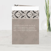 Damassé de beige de carte de voeux de faire-part (Dos)