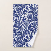 Damassé de chardon de William Morris bleu marine s (Serviette à main)