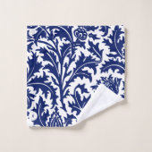 Damassé de chardon de William Morris bleu marine s (Gant de toilette)