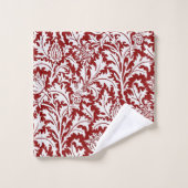 Damassé de chardon de William Morris, rouge foncé (Gant de toilette)