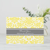 Damassé de gris de citron de cartes de Merci de (Debout devant)