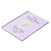 Damassé de lavande et livre d'invité rose de Fête (Côté gauche)