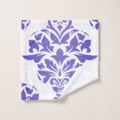 Damassé de lavande sur le blanc ou tout ensemble (Gant de toilette)