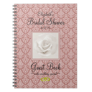 Damassé de Marsala et livre d'invité rose de Fête