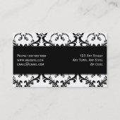 Damassé de noir de carte de visite de coiffeur (Dos)