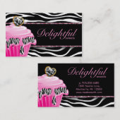 Damassé de petit gâteau de rose de zèbre de carte (Devant / Derrière)