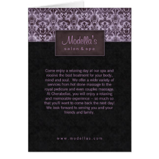 Damassé de pourpre de brochure de spa de salon