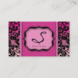 Damassé de rose de carte de visite de spa de salon