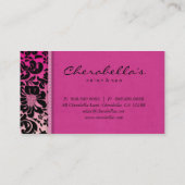 Damassé de rose de carte de visite de spa de salon (Dos)