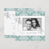 Damassé d'hiver SD Invitation Carré (Devant / Derrière)