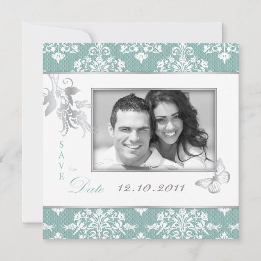 Damassé d'hiver SD Invitation Carré (Devant)