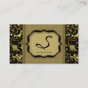 Damassé d'or de carte de visite de spa de salon