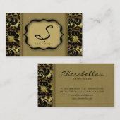 Damassé d'or de carte de visite de spa de salon (Devant / Derrière)