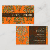 Damassé élégant, Cartes de visite (Devant / Derrière)