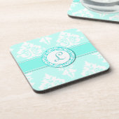 Damassé et dessous de verre élégants de monogramme (Côté gauche)