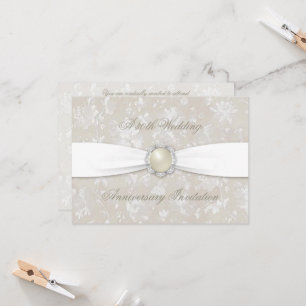 Damassé Gras 30 Ans de Mariage Invitation 4,5x6,25