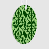 Damassé mauresque Ikat - pin et vert menthe (devant)