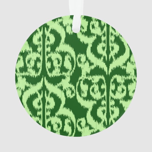 Damassé mauresque Ikat - pin et vert menthe (dos)