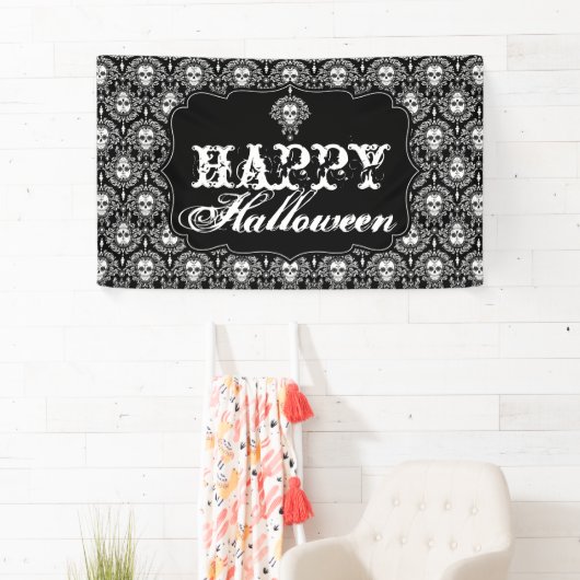 Damassé morte - bannière heureuse de Halloween (En situation)