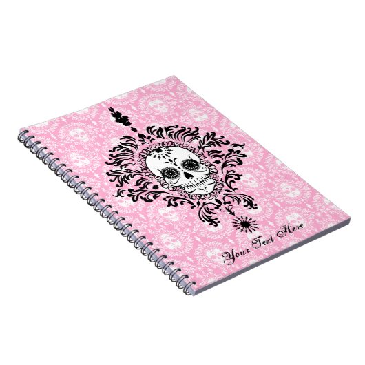 Damassé morte - carnet fait sur commande de crâne (Côté Droit)