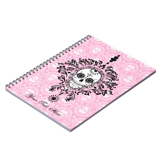 Damassé morte - carnet fait sur commande de crâne (Côté gauche)