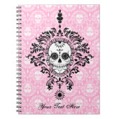 Damassé morte - carnet fait sur commande de crâne (Devant)