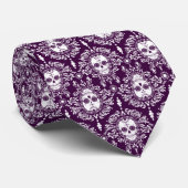 Damassé morte - cravate chic de crâne de sucre (Roulé)