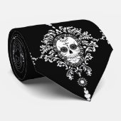 Damassé morte - cravate chic de crâne de sucre (Roulé)