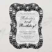 Damassé morte - invitations chics de coutume de (Devant / Derrière)