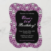 Damassé morte - invitations chics de coutume de (Devant / Derrière)