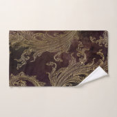 Damassé noir élégant or (Serviette à main)