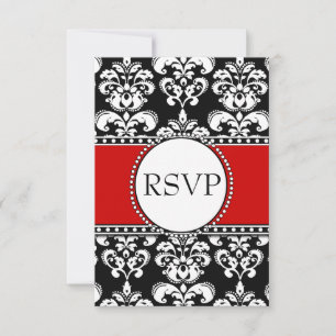 Damassé noire RSVP rouge pour les invitations