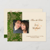 Damassé or, Cartes de postales photo d'annonce de (Devant / Derrière)