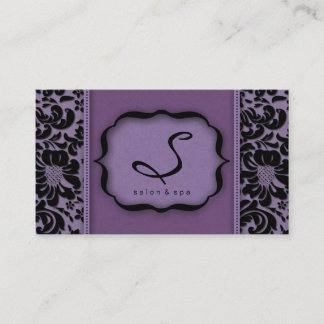Damassé pourpre de carte de visite de spa de salon