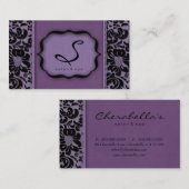 Damassé pourpre de carte de visite de spa de salon (Devant / Derrière)