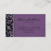 Damassé pourpre de carte de visite de spa de salon (Dos)