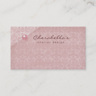 Damassé rose de pêche 1 carte de visite de spa de