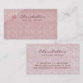 Damassé rose de pêche 1 carte de visite de spa de (Devant / Derrière)