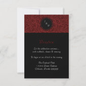 Damassé rouge - Invitation de réception (Devant)