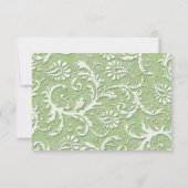 Damassé vert avec carte de réponse rose (Dos)