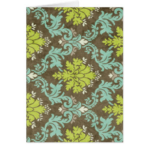 Damassé vintage de Celadon et d'Aqua