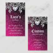 Damassé vintage élégante de carte de visite de (Devant / Derrière)