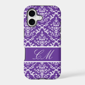 Damassé Violet #1 @ Marie Vintage avec Monogramme