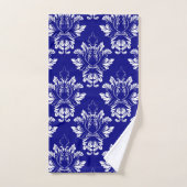 Damasstijl Navy en White Bad Handdoek (Handdoek)