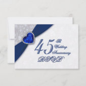 Damast 45e huwelijksjubileum uitnodiging (Voorkant)